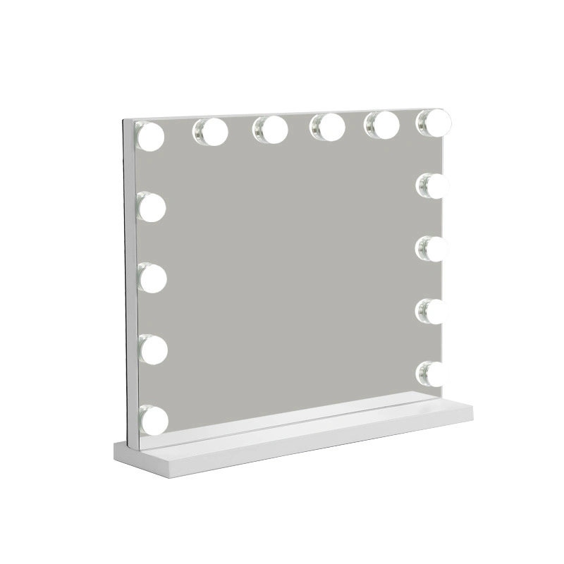 Miroir de chambre rectangulaire Hollywood à trois tons de lumière intelligente avec capteur tactile.