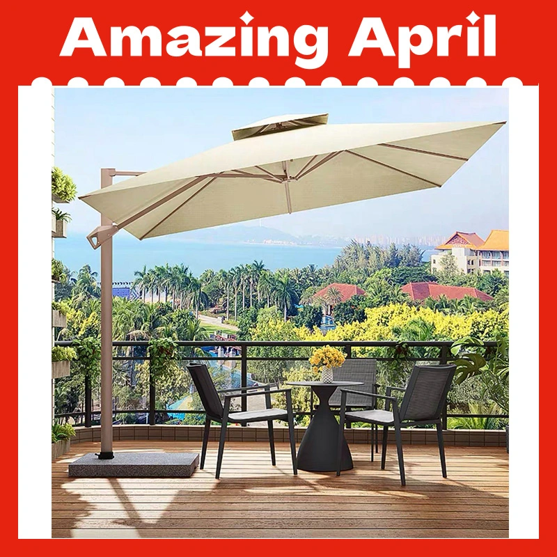 Professional Factory Supplier Outdoor Garden Patio Furniture Cantilever UV-Resistant Swimming Pool Sun Umbrella Parasol for Hotel Privacy Villa