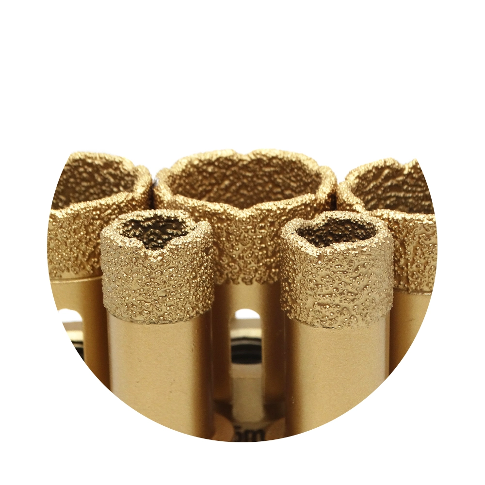 Vacuum Brazed Diamond Core Drill Bit Hole Saw Crown Drill for Tile Porcelain Granite Marble