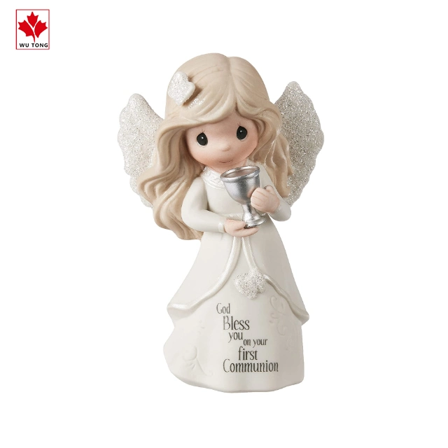 Realistic Figurine Craft Resin Precious Moments Communion Angel Figurine Garden Collection