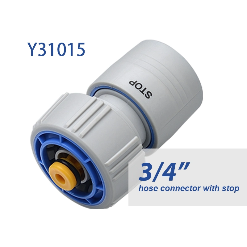 Y31015 3/4'' Plastic Hose Connector Coupler with Stop for Garden