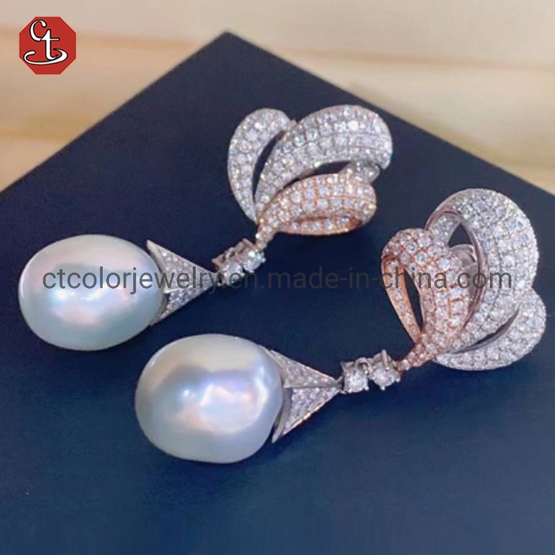 Imitation Jewelry Fashion Charm Pearl Earrings 925 Silver Jewelry