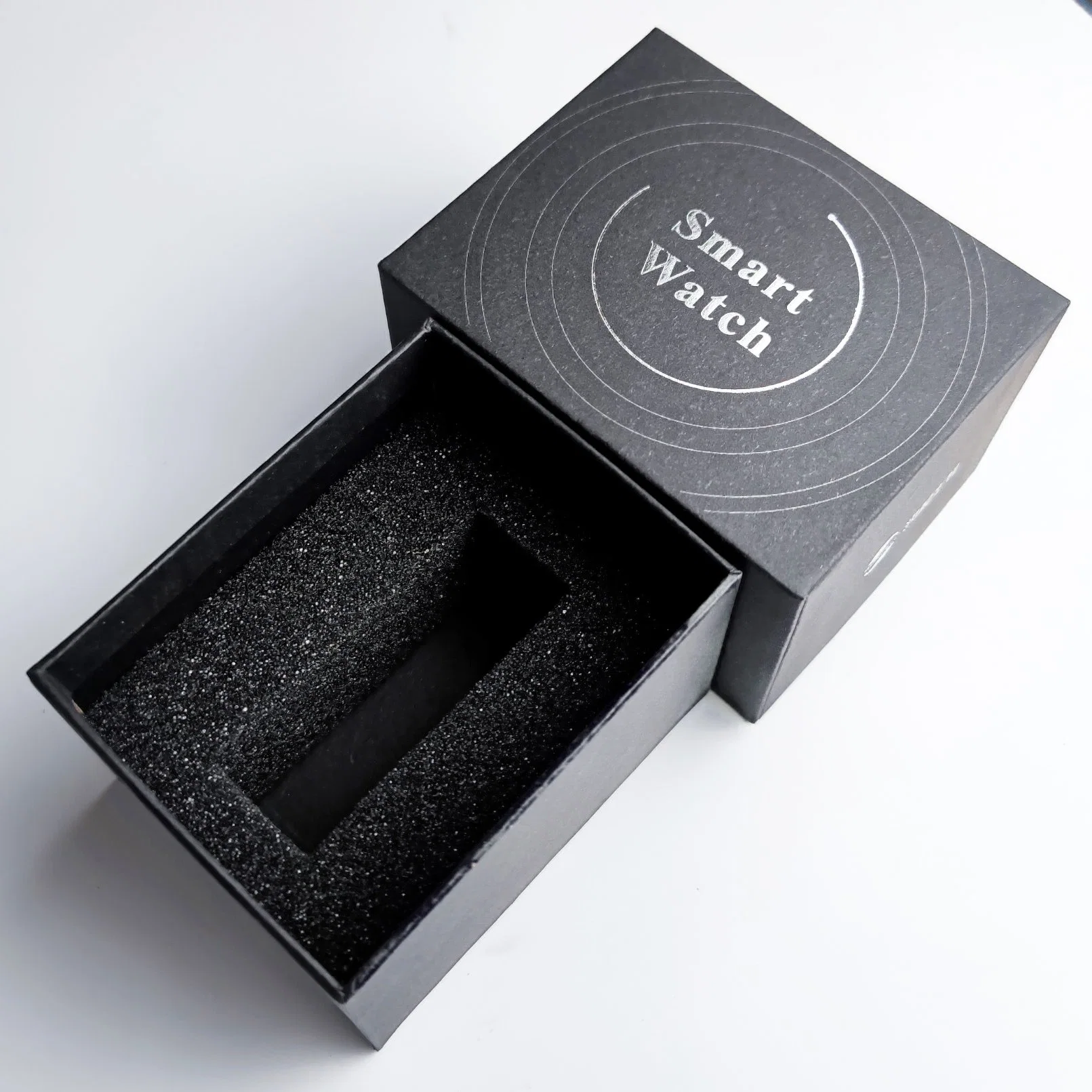 Cheap Style Black Paper Watch Box Custom Logo Watch Packaging Box with Foam Insert