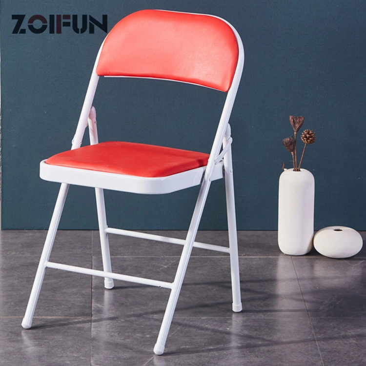 Zoifun Portable Folding Camp Manufacturer Chairs Modern Metal Dining Chaise French Cheap Folding Chairs Hotel Chair