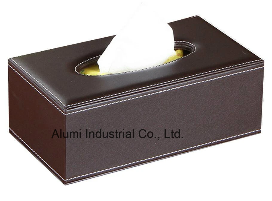 5 Star Hotel Luxury PU Leather Square Tissue Box