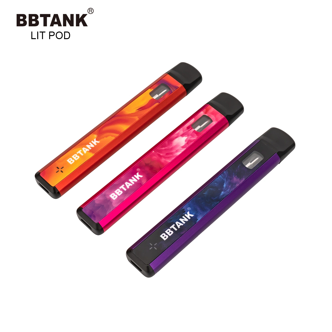 Factory Price Bbtank Lit Pod 1ml Single-Use Vape Pen with USB Port