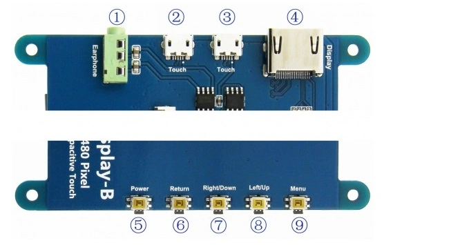 شاشة عرض Raspberry Pi LCD 5 بوصة وحدة واجهة HDMI شاشة لمس اختيارية متوافقة مع الكمبيوتر الشخصي الصغير السائد