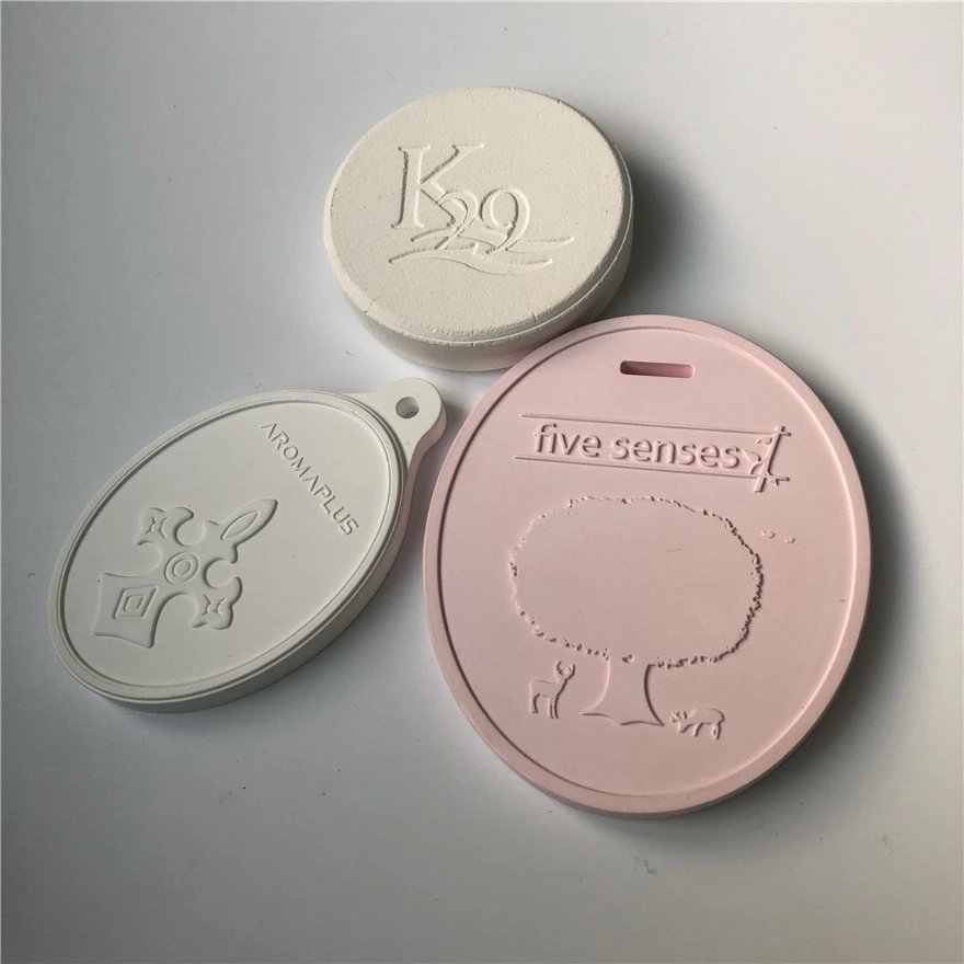 Customized Beautiful Aromatherapy Plaster Ceramic Aroma Diffuser Stone Hanging Plate with Logo for Car