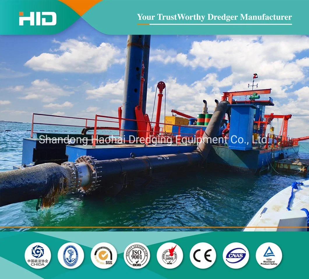 Heavy Duty Hydraulic 6500m3/H Limestone Mining 650 Cutter Suction Dredger for Sea Hard Soil / Gravel Dredging with Strong Cutter Power