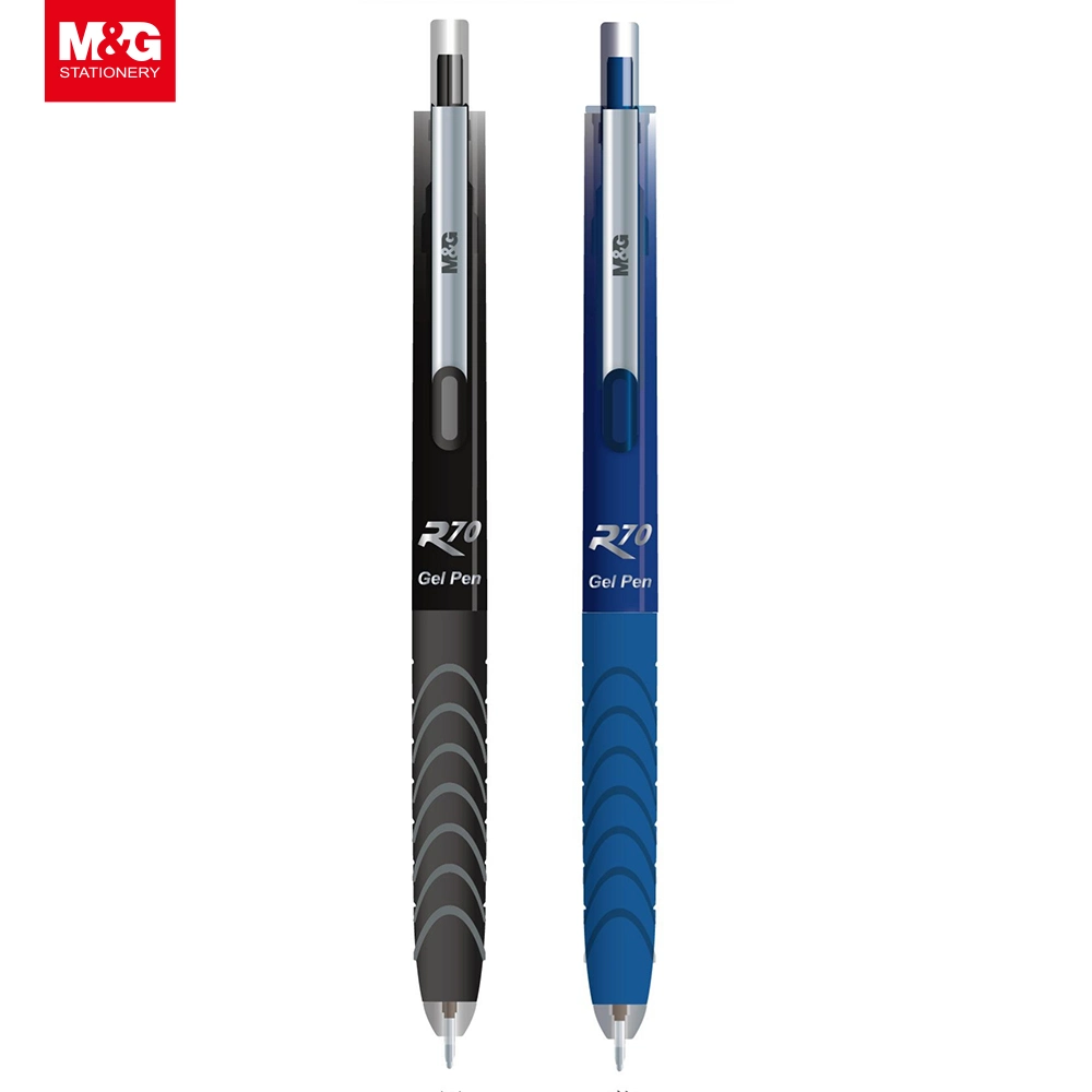 M&G Fast Dry Retractable Safety Pen Clip Gel Pen Black/Blue 0.7mm Office Stationery Supply