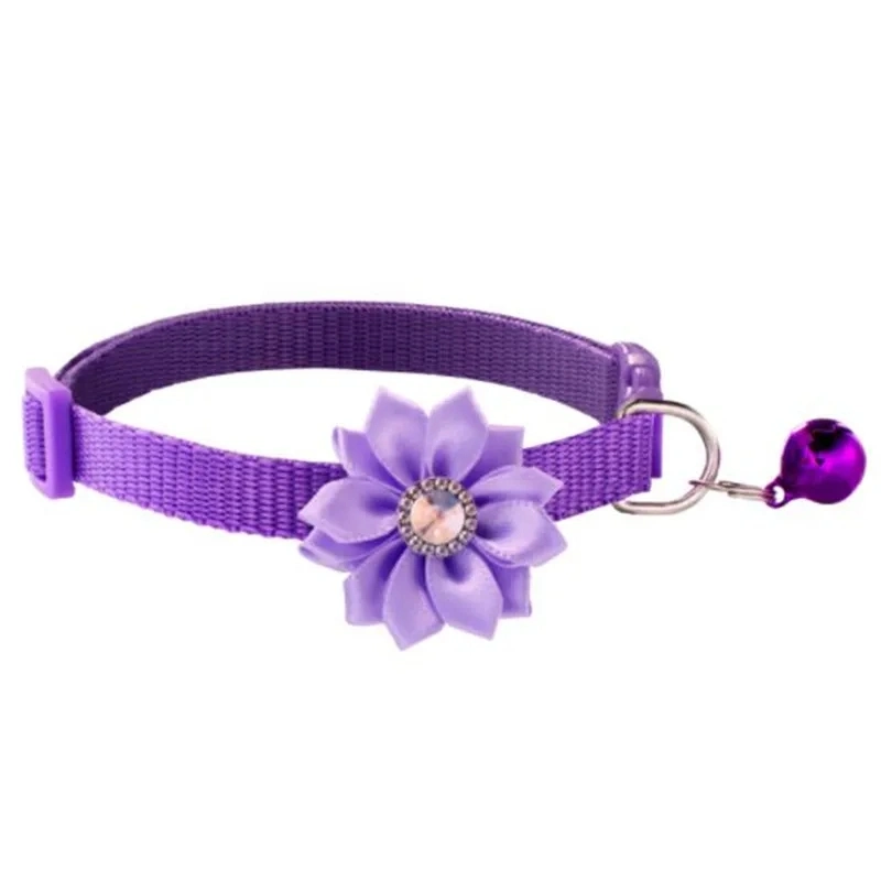 Fashion Pet Dog Collar Flower Colorful Pattern Cute Bell Adjustable Collars for Dog Cats Puppy DIY Pet Accessories