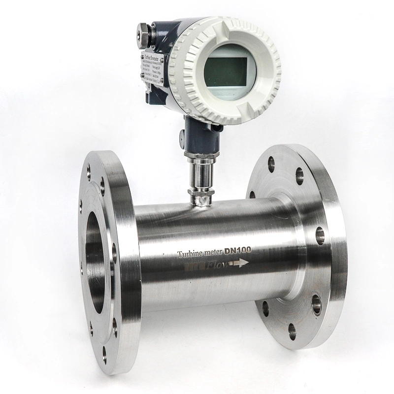 DN100 Turbine Flowmeter Measure Liquid Gas Turbine Flow Meter