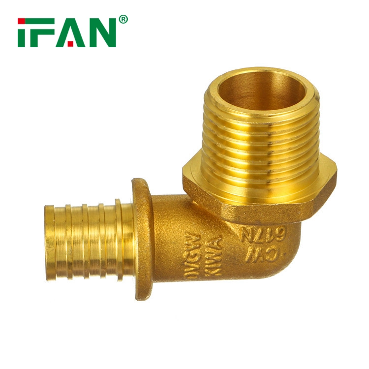 Ifan Factory Pex Compression Brass Elbow Pex Sliding Copper Plumbing Fitting