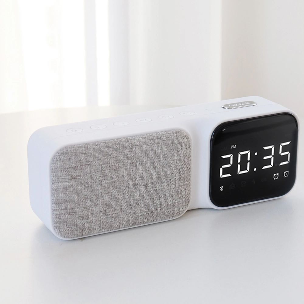 LED Digital Alarm Clock Wireless Speakers New Design Fabric Speaker