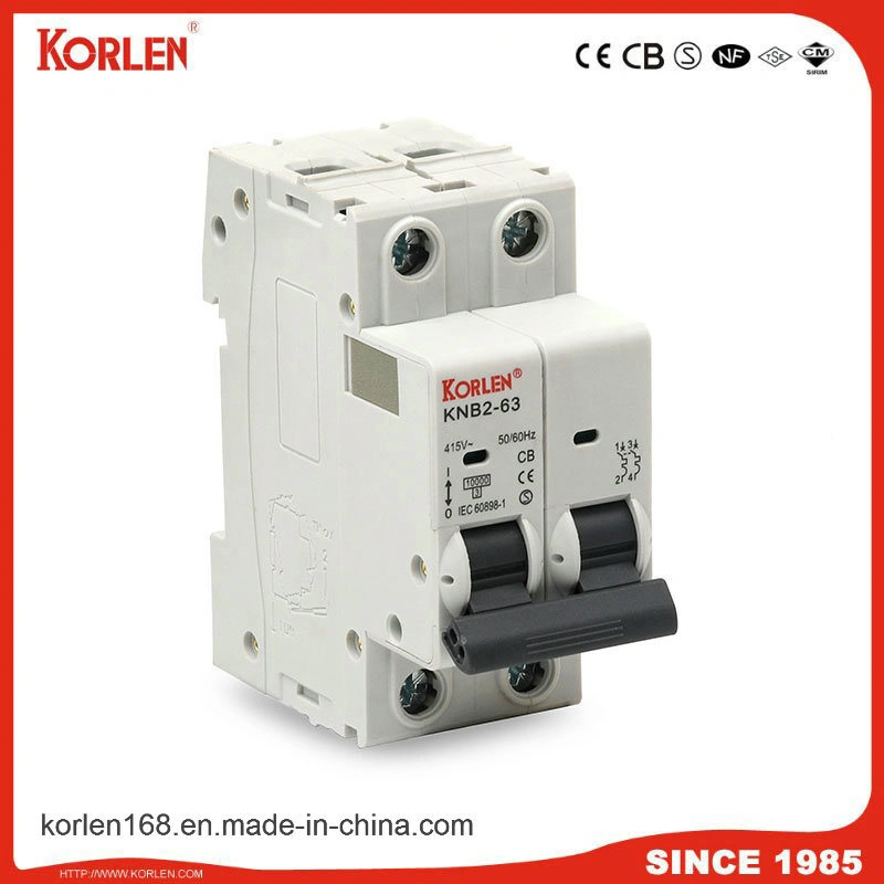 High Breaking Capacity Mini Circuit Breaker MCB Knb1-63-2018 S1 C25 with Ce, CB, Semko