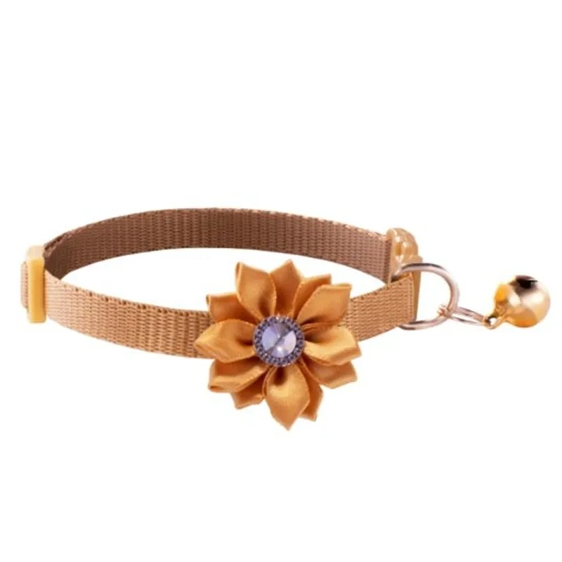 Fashion Pet Dog Collar Flower Colorful Pattern Cute Bell Adjustable Collars for Dog Cats Puppy DIY Pet Accessories