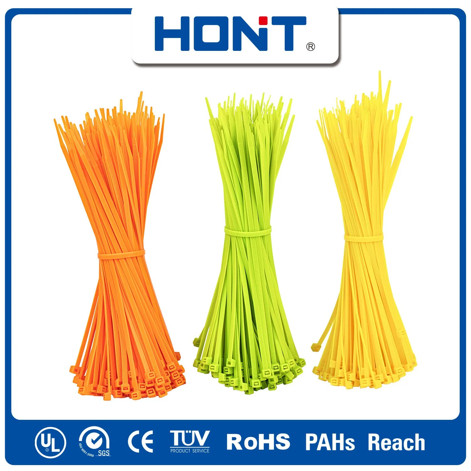 94V2 Self-Locking Hont Plastic Bag + Sticker Exporting Carton/Tray Marker Nylon Cable Tie