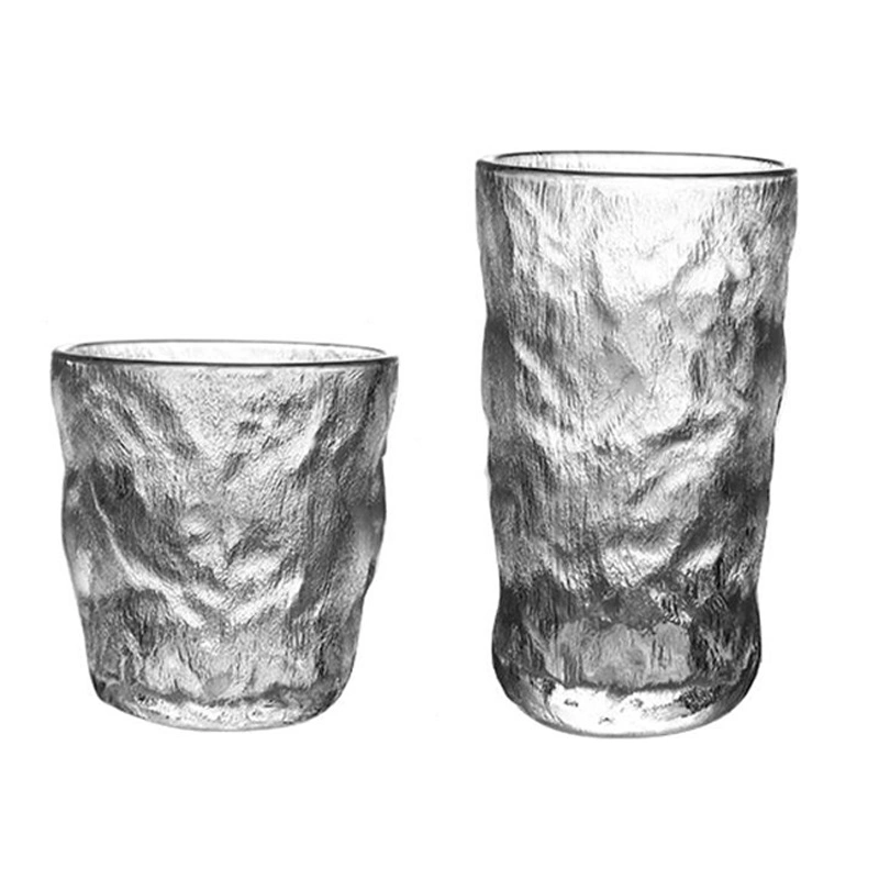 Wholesale Creative European Style Bark Pattern Wine Glass Tumbler Frosted Cup Glacier Rock Glass