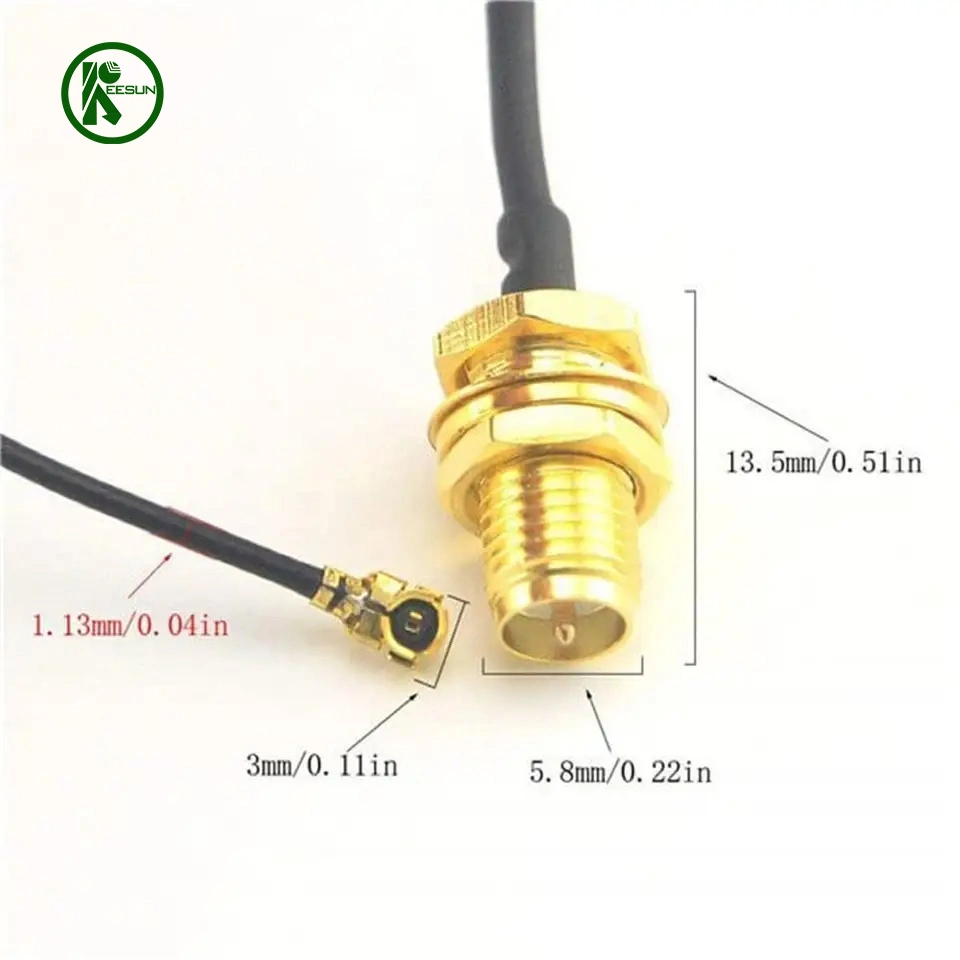 Rpsma Female to Ufl. Ipex Female Extension Cable Pigtail 1.13 RF Cable Antenna Ipex to SMA Cable Assembly