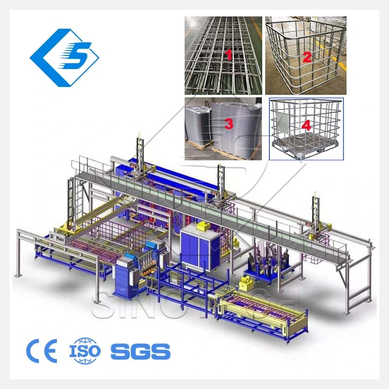 Cheap Auto Quality Assurance Feeder and Unloading System IBC Frame Stainless Steel Tubular Cage Welding Machine Automatic Welded Mesh Machine of Production