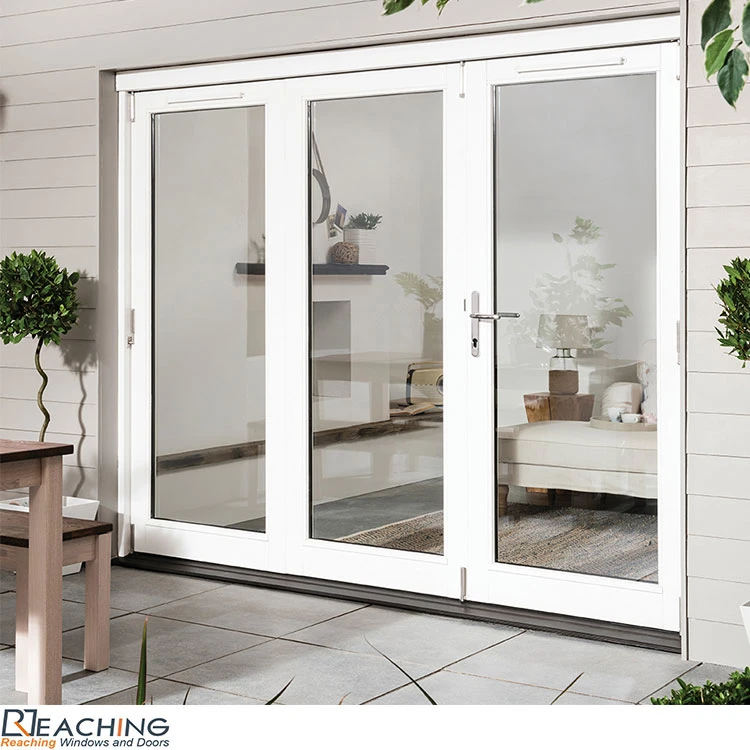 Conch Profile Plastic Door PVC/UPVC Sliding Door with Insect Mesh with Double Glazing