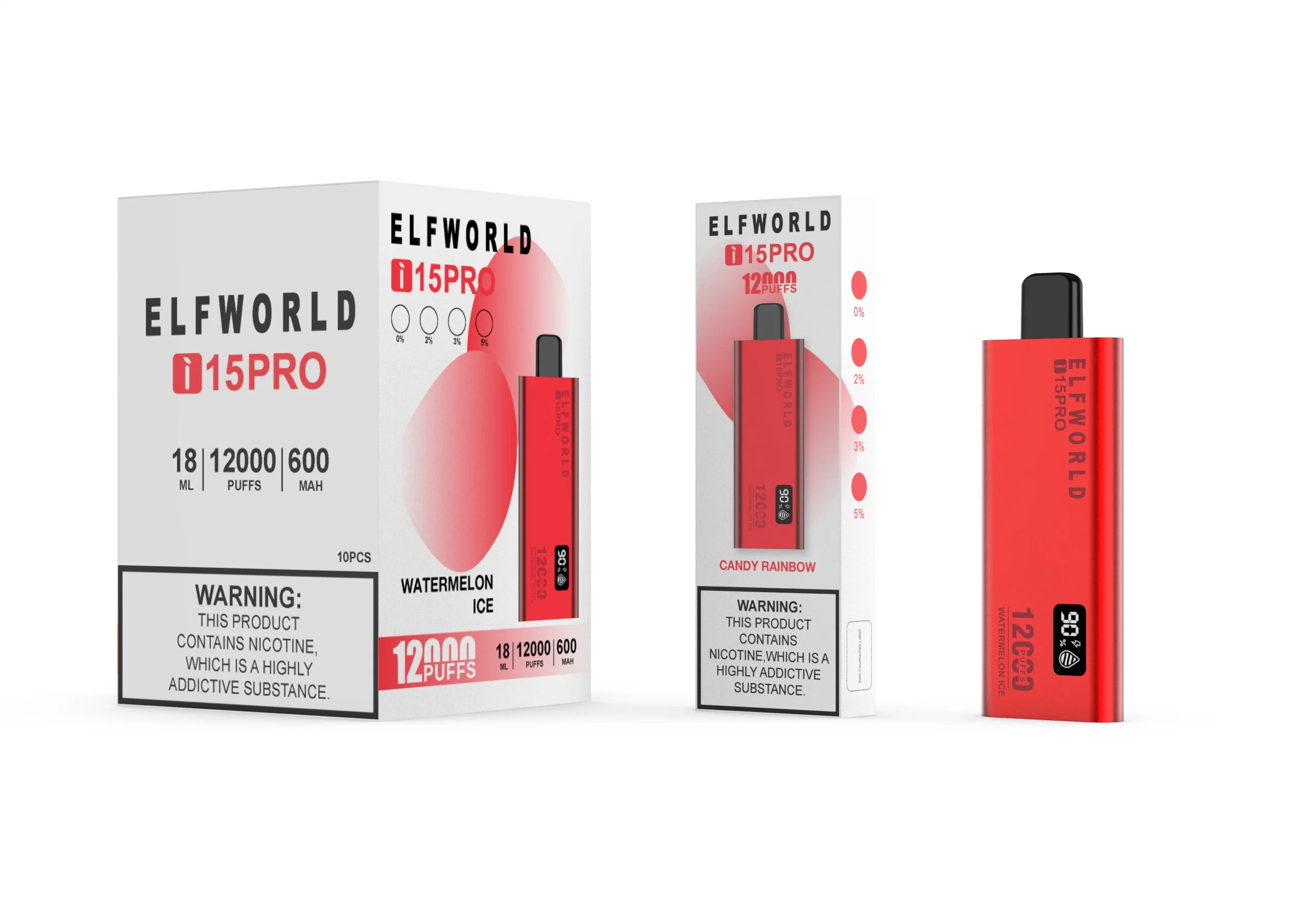 Elfworld I15PRO 12000 Puffs Digital Indicator Long Lasting Pen Mesh Coil OEM Lost Elf Vape Big Bang Mode Disposable/Chargeable Manufacturer Distributor UAE