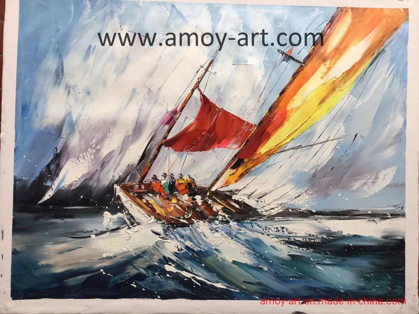 Modern Decorative Sailing Ships Oil Paintings for Home Decoration