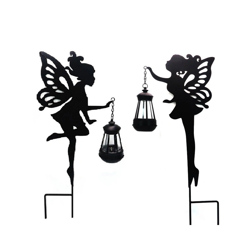 Outdoor Garden Holiday Decoration Wholesale/Supplier Solar Powered Water Proof LED Metal Fairy with Lantern Yard Decorative Lighting with Stake