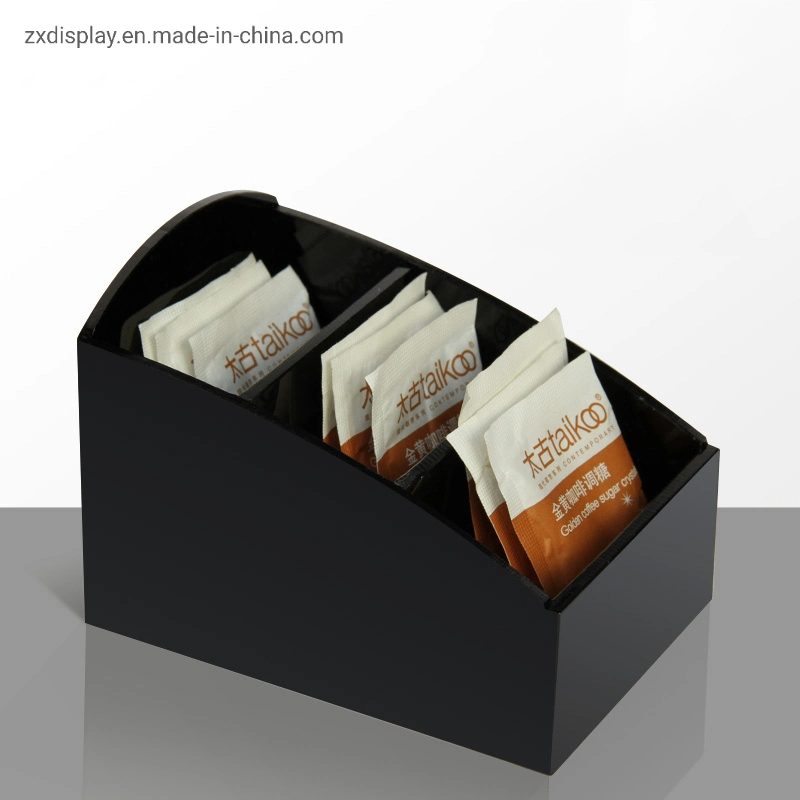 Sachet de thé de stockage de bureau acrylique Holder Case café Sucre boîtes sac