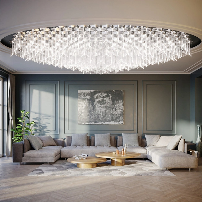 Современный стиль Clubhouse Hotel Modern Luxury Project Custom LED Chandelier Светлый