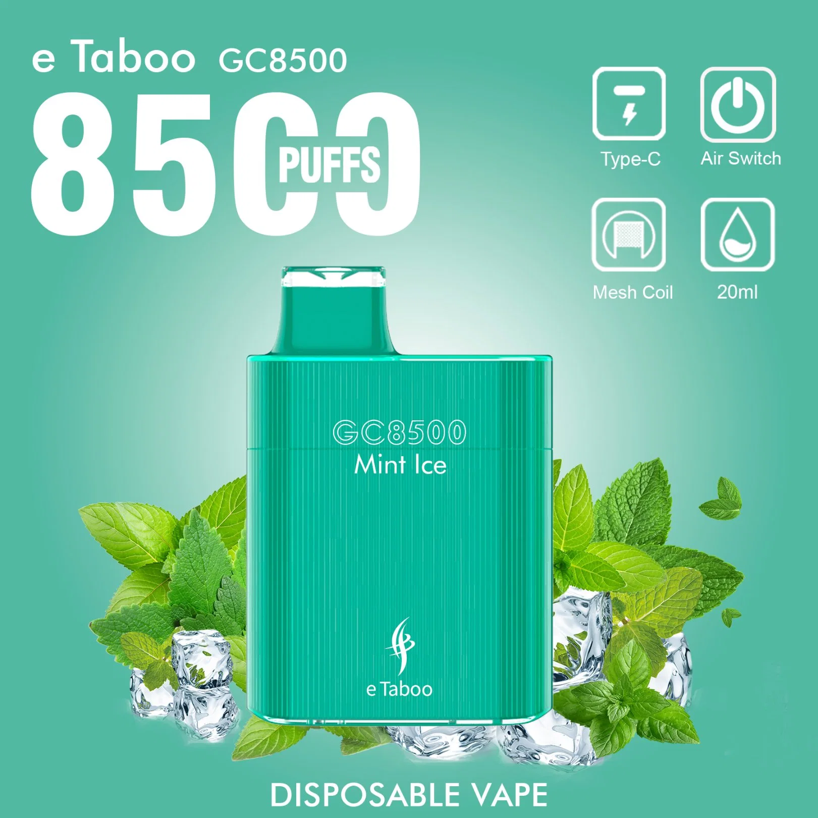 Pod jetable E-cigarette Vape 8500 Puff Big Cloud Vape Personnaliser Saveur du logo