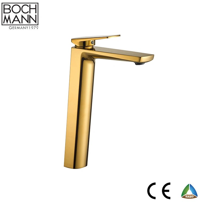 Counter Top Wash Basin Mixer cuerpo de latón Color Oro