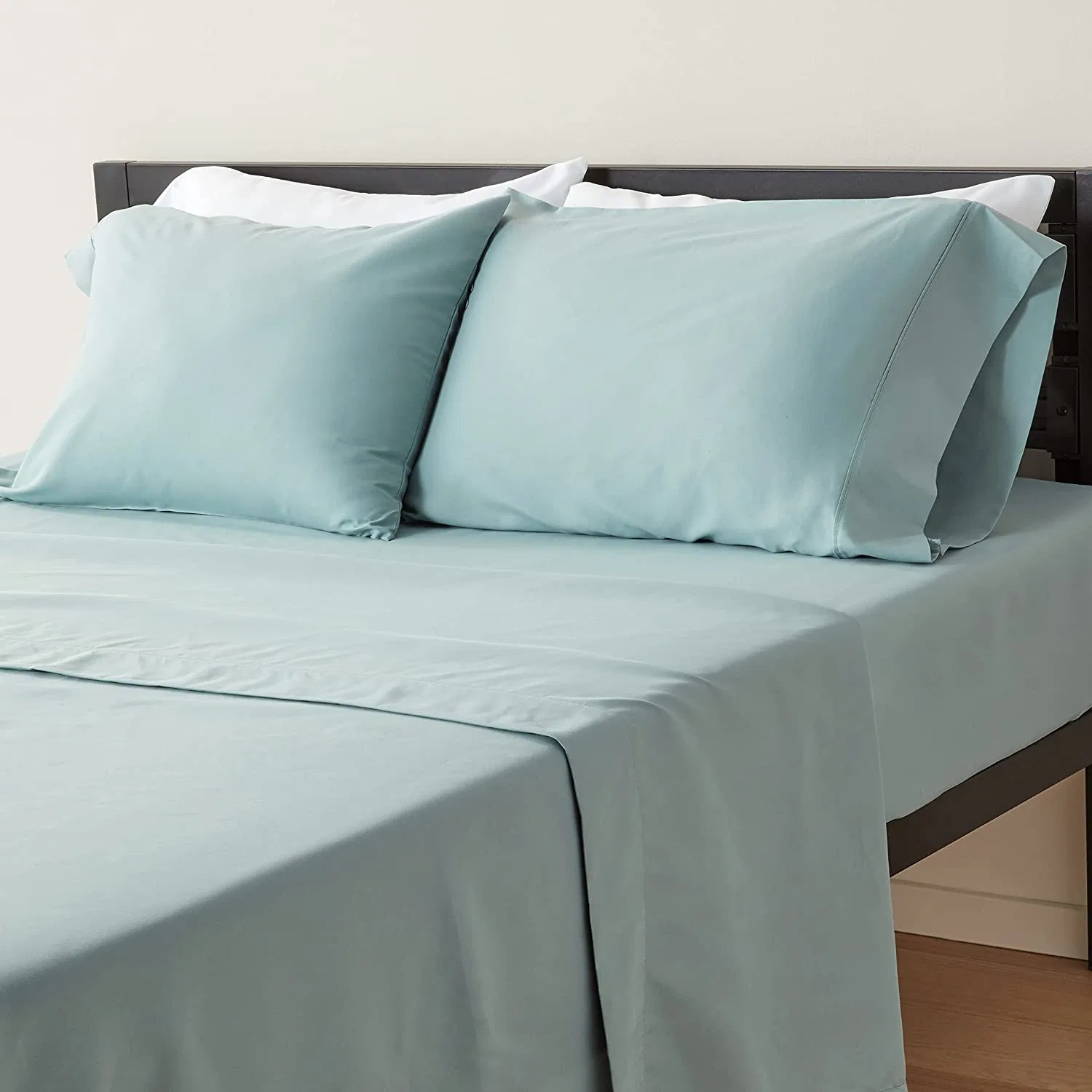 Lightweight Super Soft Easy Care Microfiber Bed Sheet Set-King Size SPA Blue