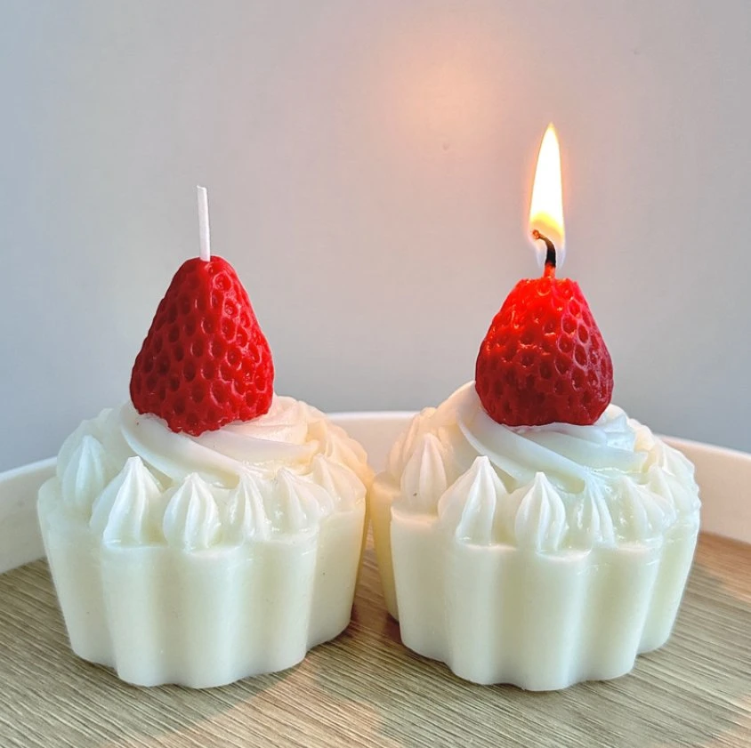 Vente en gros gâteau fraise bougies parfumées accompagnement créatif décorations d'anniversaire