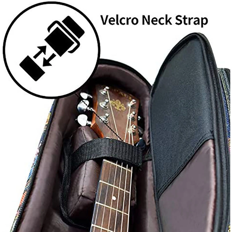 Waterproof Acoustic Guitar Bag Padding Guitar Case Fashion Instrument Storage Bag with Back Hanger Loop