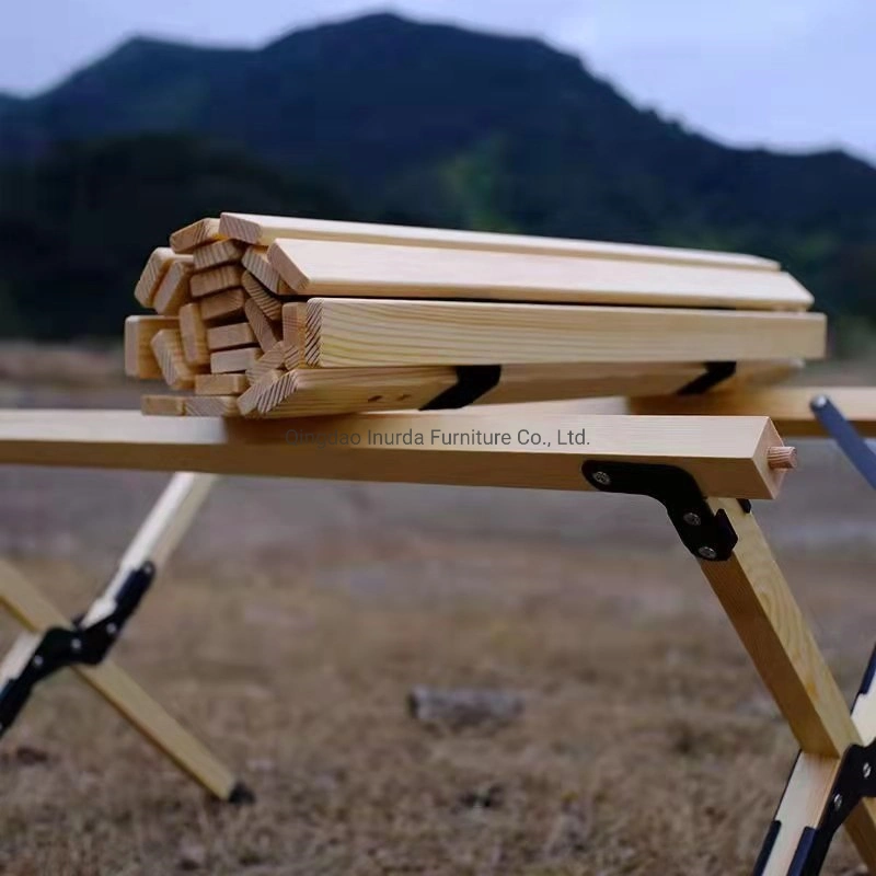 Table pliante pratique en bois massif pour le camping en plein air, les pique-niques, les barbecues et le jardin.