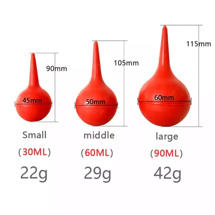 Lab 30ml a 90 ml de jeringa oído Aurilave Bola de goma para limpiar el polvo