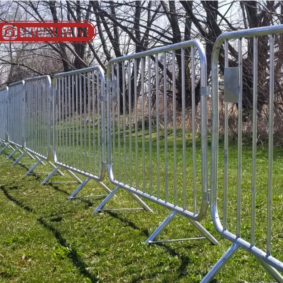 Metal Pedestrian Barriers Stainless Steel Crowd Control Barriers with Angle Base Foot