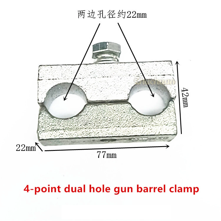 Braçadeira Universal Double Barrel Gun com barra dupla, 4 pontos, 6 pontos Acessórios para escavadora de 1.2 polegadas