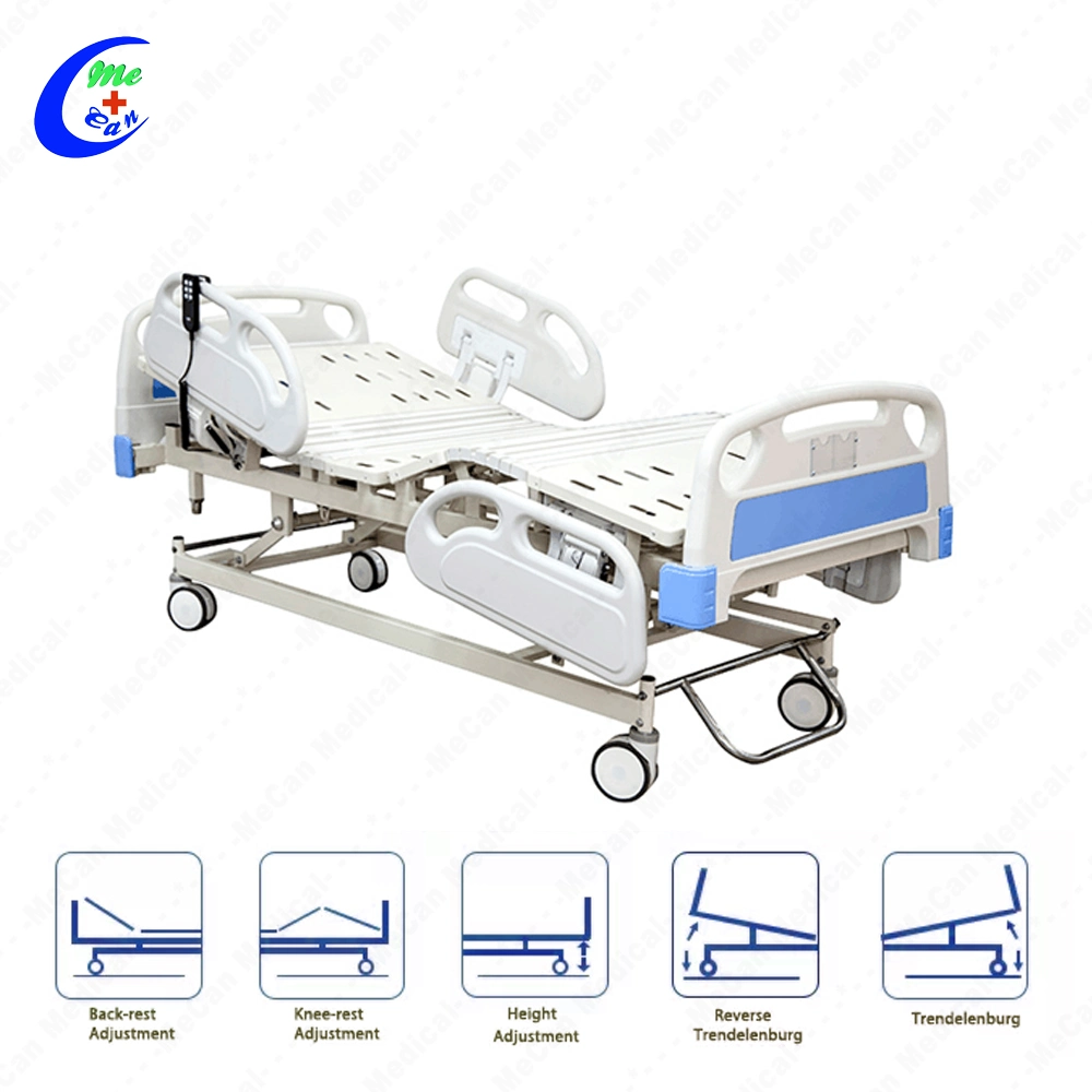 Mobiliário Hospitalar Médico Cama Hospitalar Elétrica de Enfermagem com 3 a 5 Funções para Pacientes de UTI Médica