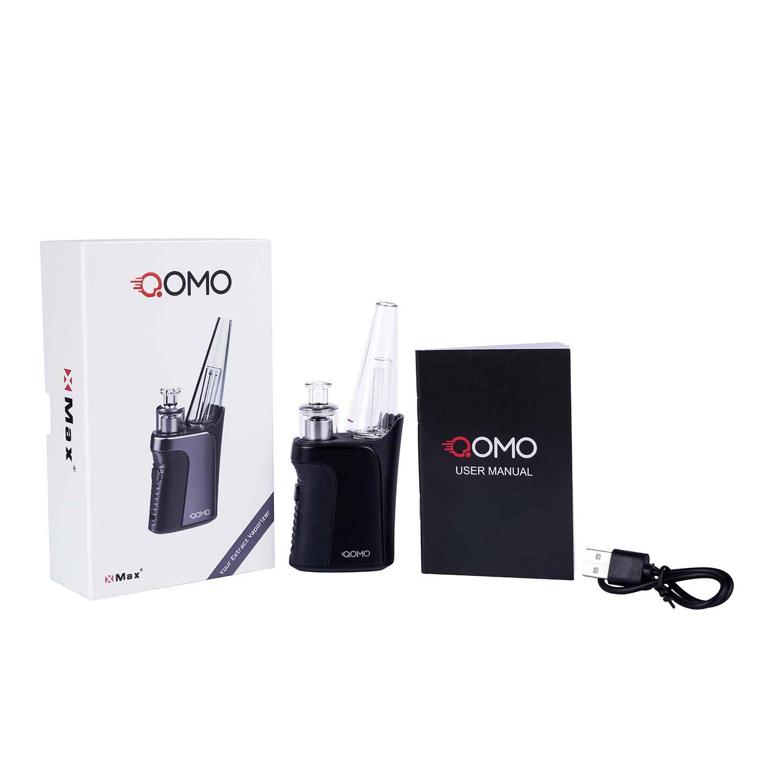 OEM / ODM vaporizador eléctrico proveedor DAB Rig 1350mAh de la bobina de cuarzo Xmax Qomo E-cigarrillo Enail Vape Factory