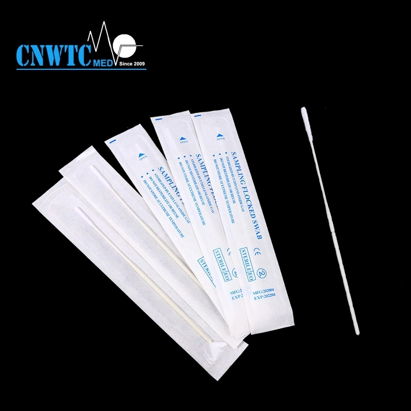 Plastic Stick Nylon Flocked Saliva DNA Sample Collection Sterile Throat Swab Sampling Swab Virus Sample Collection Kit