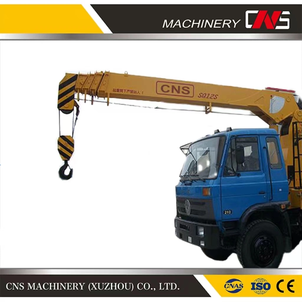 12 Ton CE ISO Certificate Hydraulic Straight Arm Truck Mounted Stiff Telescopic Boom Crane Lorry Crane with Remote Control Manipulator Customized for Sale