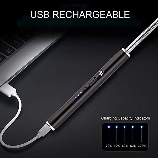 ولاعة طويلة من الشمعة البلازما / ولاعة المشوي الكهربائية / ولاعة مطبخ قوس USB