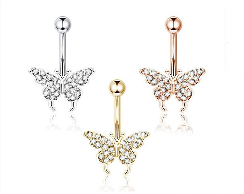 Stainless Steel Butterfly Belly Button Rings Belly Piercing