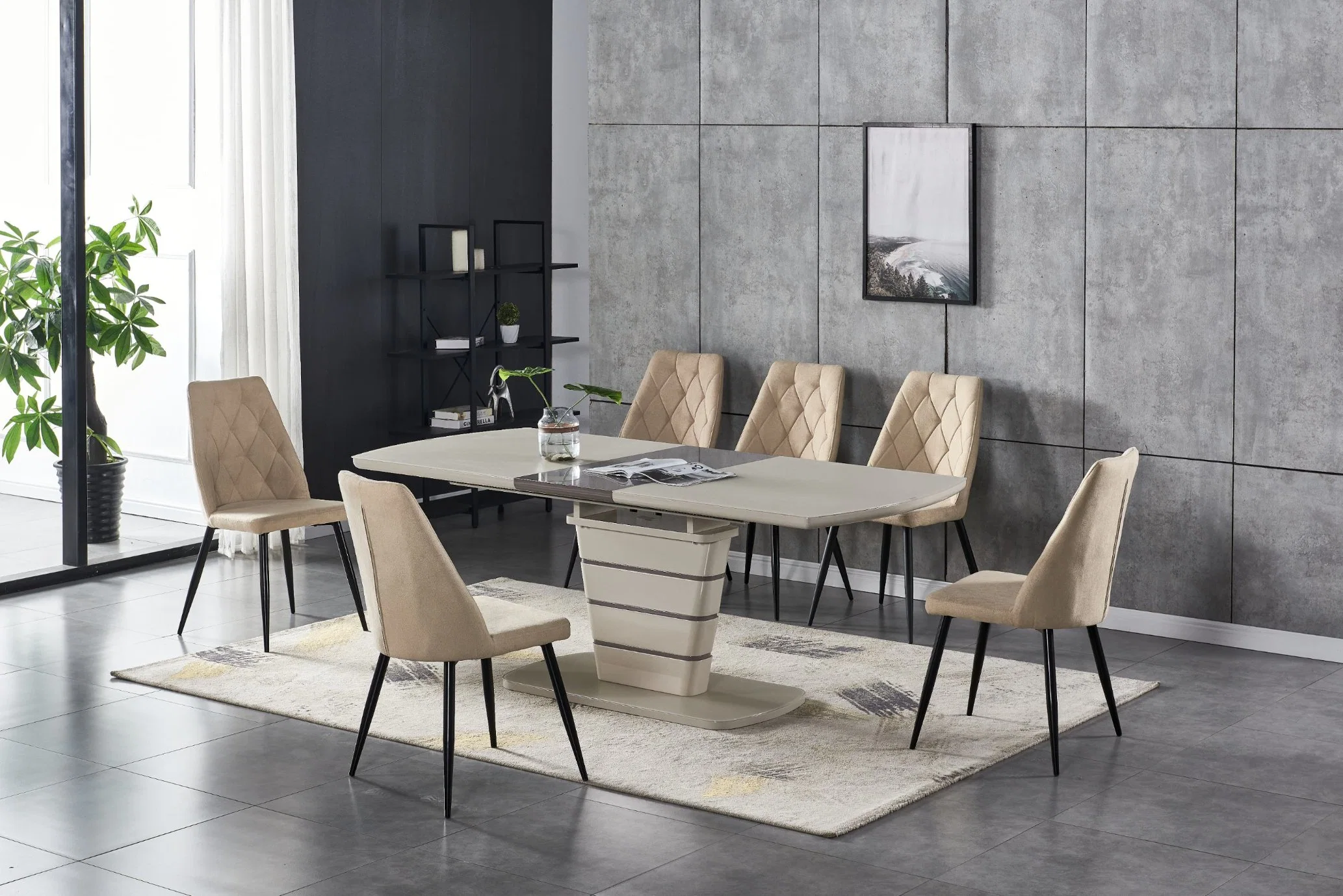 Estilo moderno da mesa de jantar define Extenable MDF mesa de jantar mobiliário interior