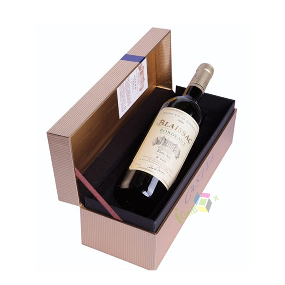 Comercio al por mayor de papel cartón de lujo personalizado fiesta de Navidad magnético Caja de regalo de vino Concha de gama alta.