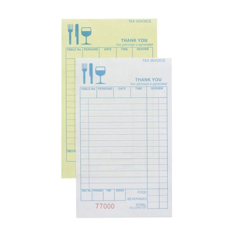 Competitive Restaurant Waiter Order Pad Restaurant Table Pad 140GSM Bond Paper Guest Check for Hotel and Restaurant