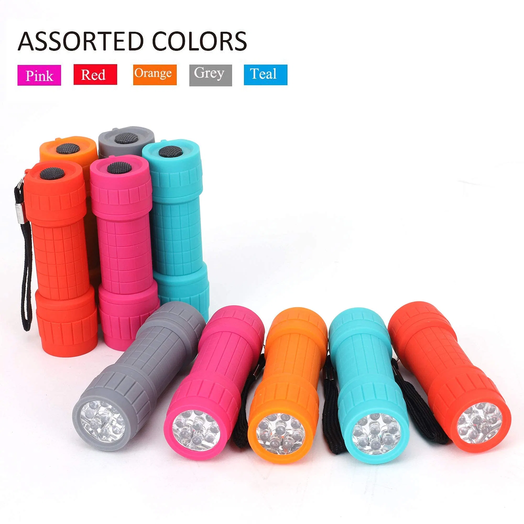 Set 30-Pieces AAA Batteries Class Teaching Camping 10-Pack 9-LED Mini Flashlight