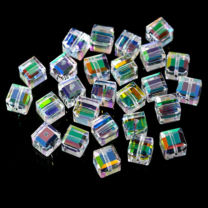 Comercio al por mayor 4-8mm abalorios de cristal cubo Accesorios